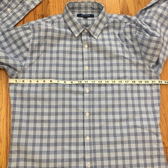 Bowery & Broome Cotton Blue Plaid Long Sleeve Button Down Shirt - Picture 7 of 13